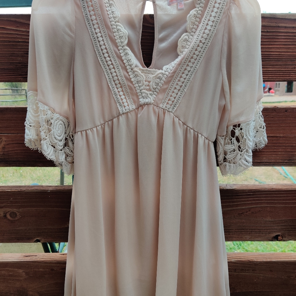 Margo & Sebastian Crochet Lace Babydoll Dress